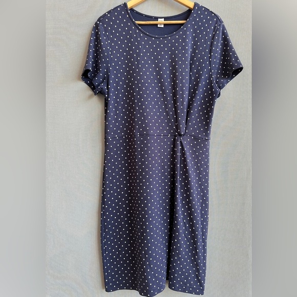 Old Navy | Blue & White Polka Dot Midi Dress - Picture 1 of 8